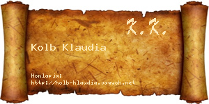 Kolb Klaudia névjegykártya
